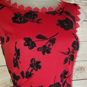 Red and black cocktail dress!